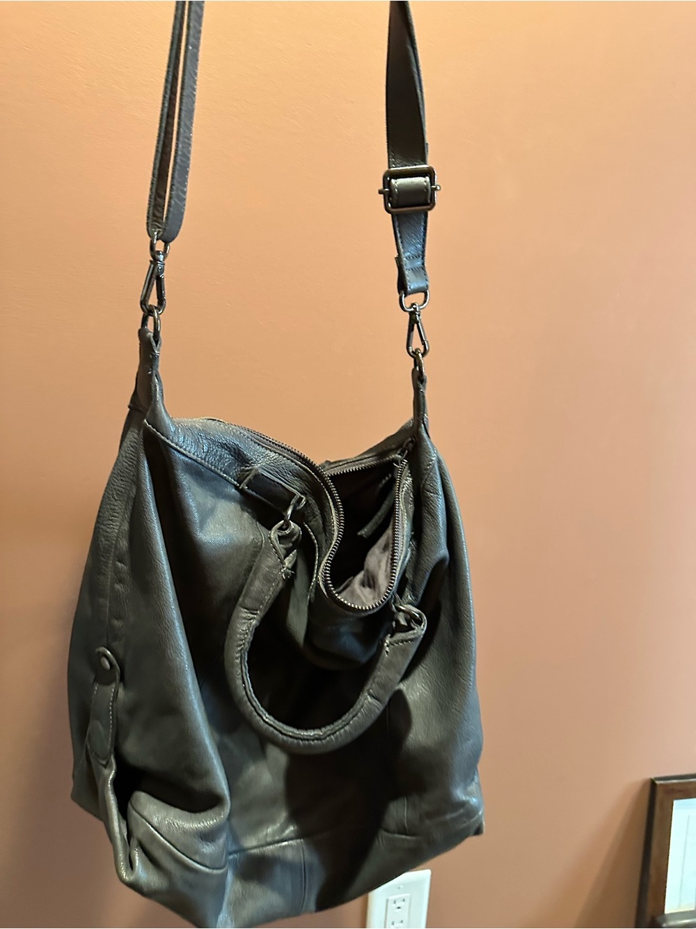 Free People dark grey hobo tote/shoulder bag